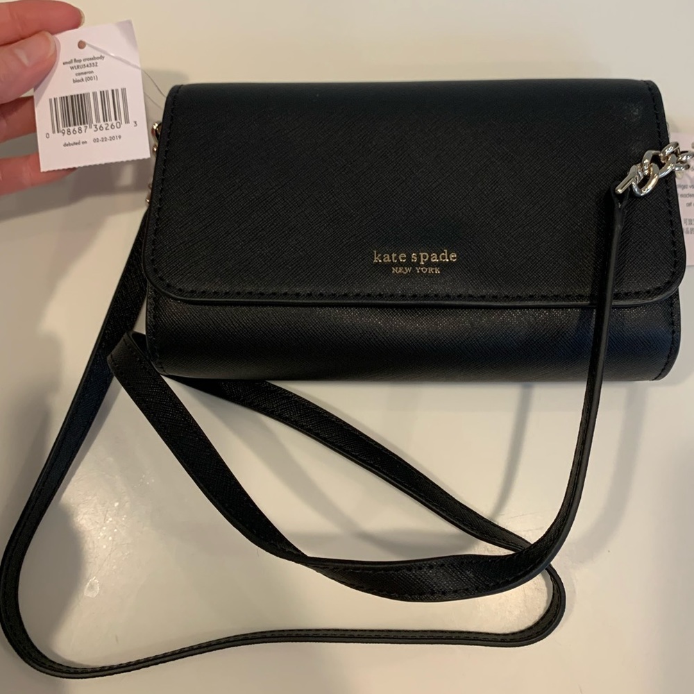 Kate Cameron Black small flap crossbody